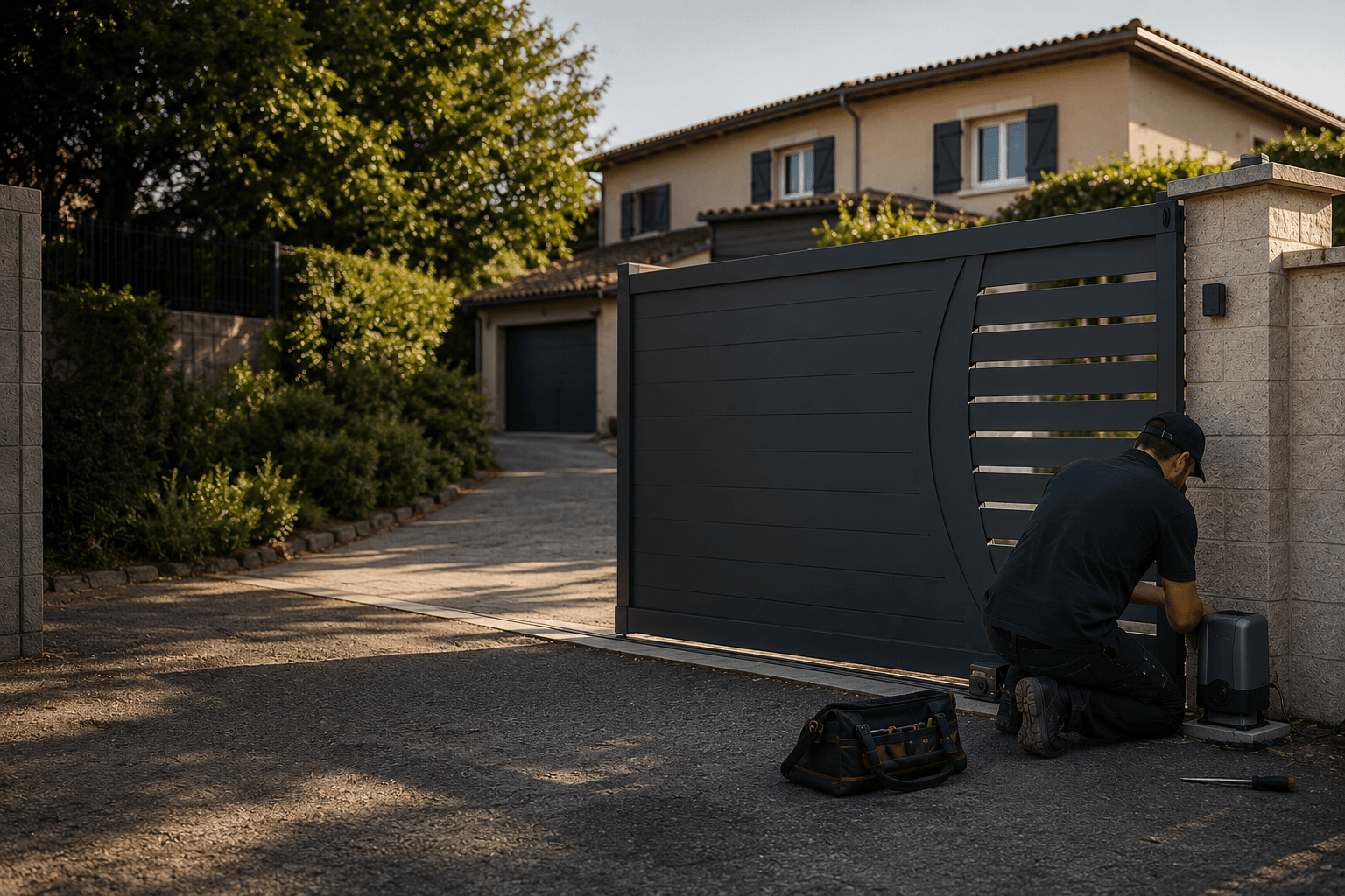 Installation de portail électrique
